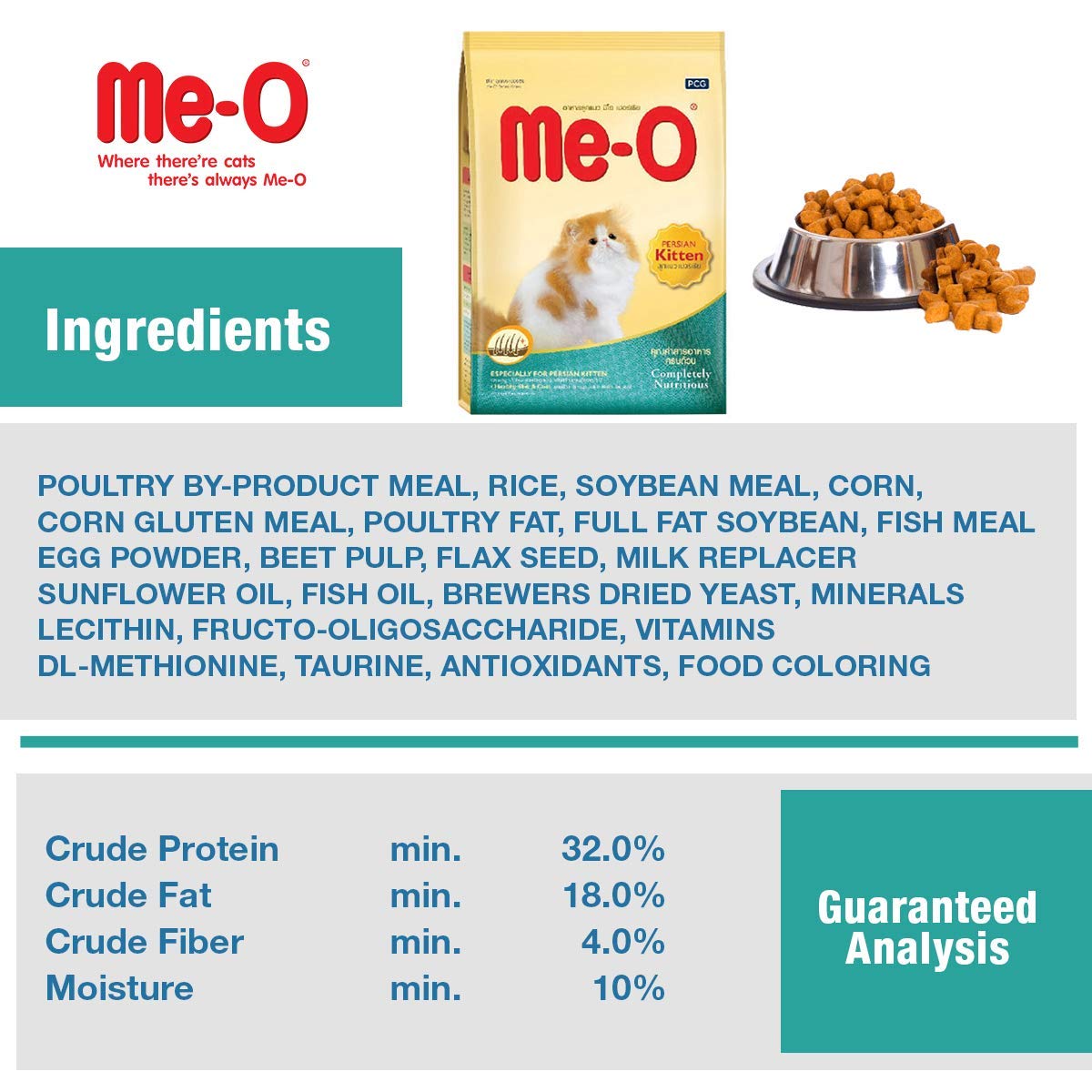 Me-O Persian Kitten Dry Cat Food, 1.1Kg