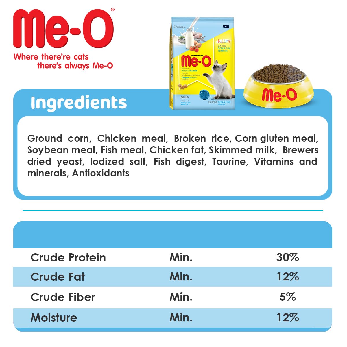 Me-O Dry Kitten Food - Ocean Fish Flavor 6.8 Kg