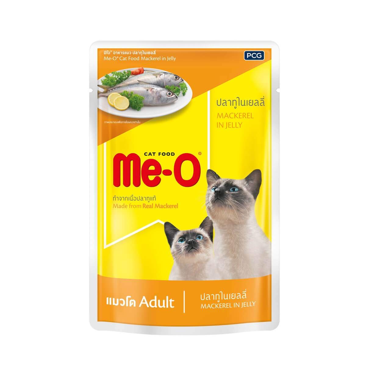 Me-O Adult Cat Food Mackerel in Jelly, 80 G (Pack of 12, 960g)