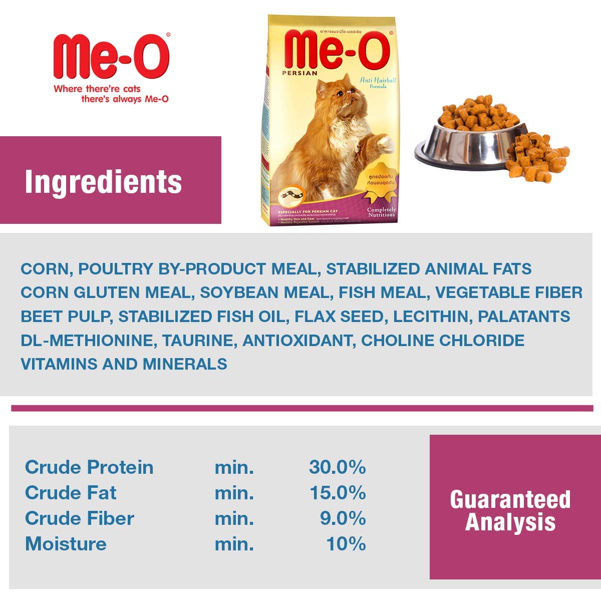 Me-O Adult Dry Cat Food Persian Cat 1.1 Kg